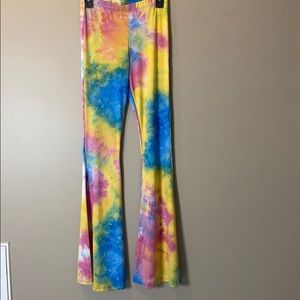 Tie dye flare leg yoga pants